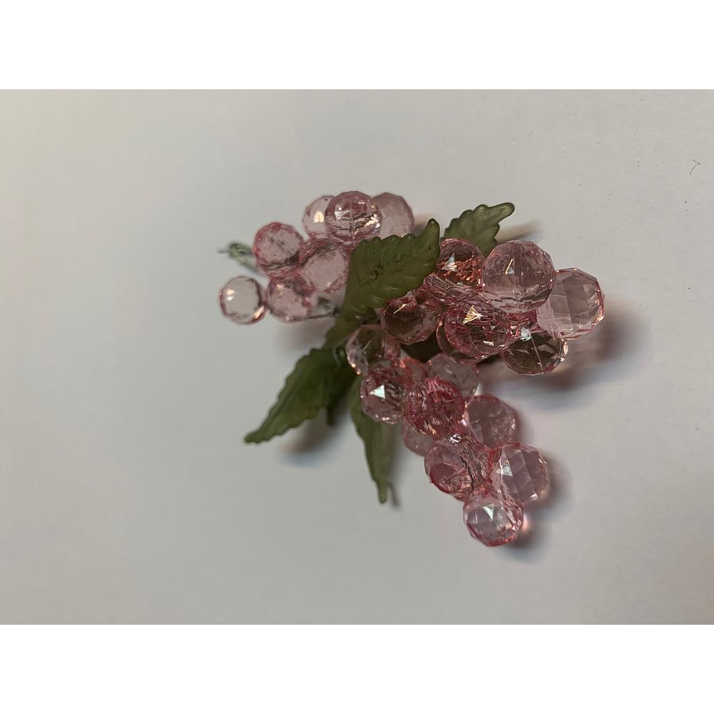 OBJETISTICA UVA ROSA CRISTALES