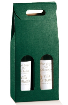 SCATOLA 2 BOT SETA VERDE 7x3.5x14.5"