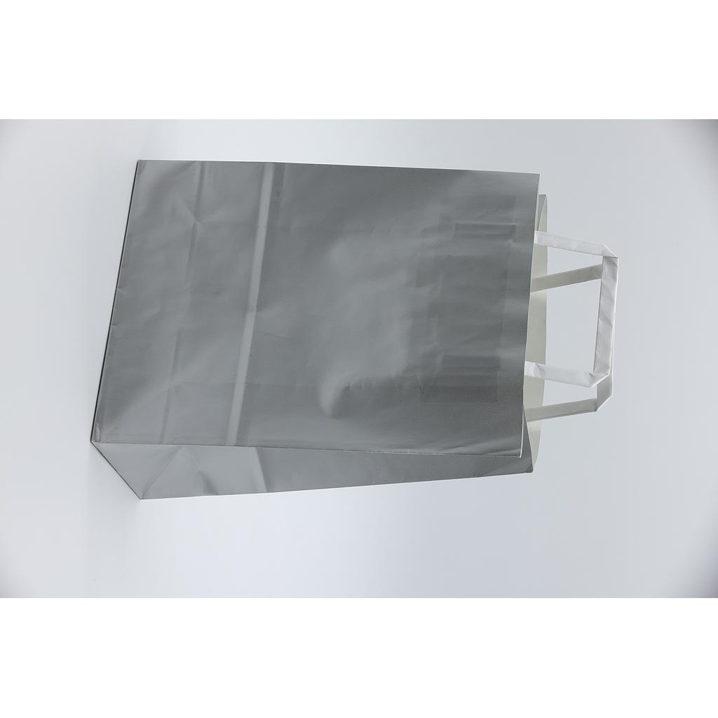 SHOPPER COLORATO PIATTINA SILVER 22X10X29