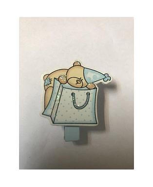 OBJETISTICA PIN OSO EN BOLSA AZUL