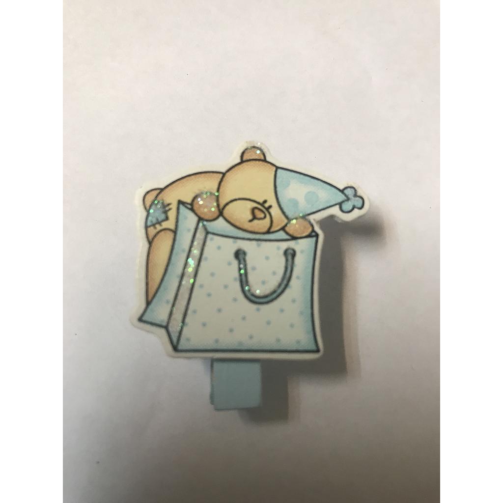 OBJETISTICA PIN OSO EN BOLSA AZUL
