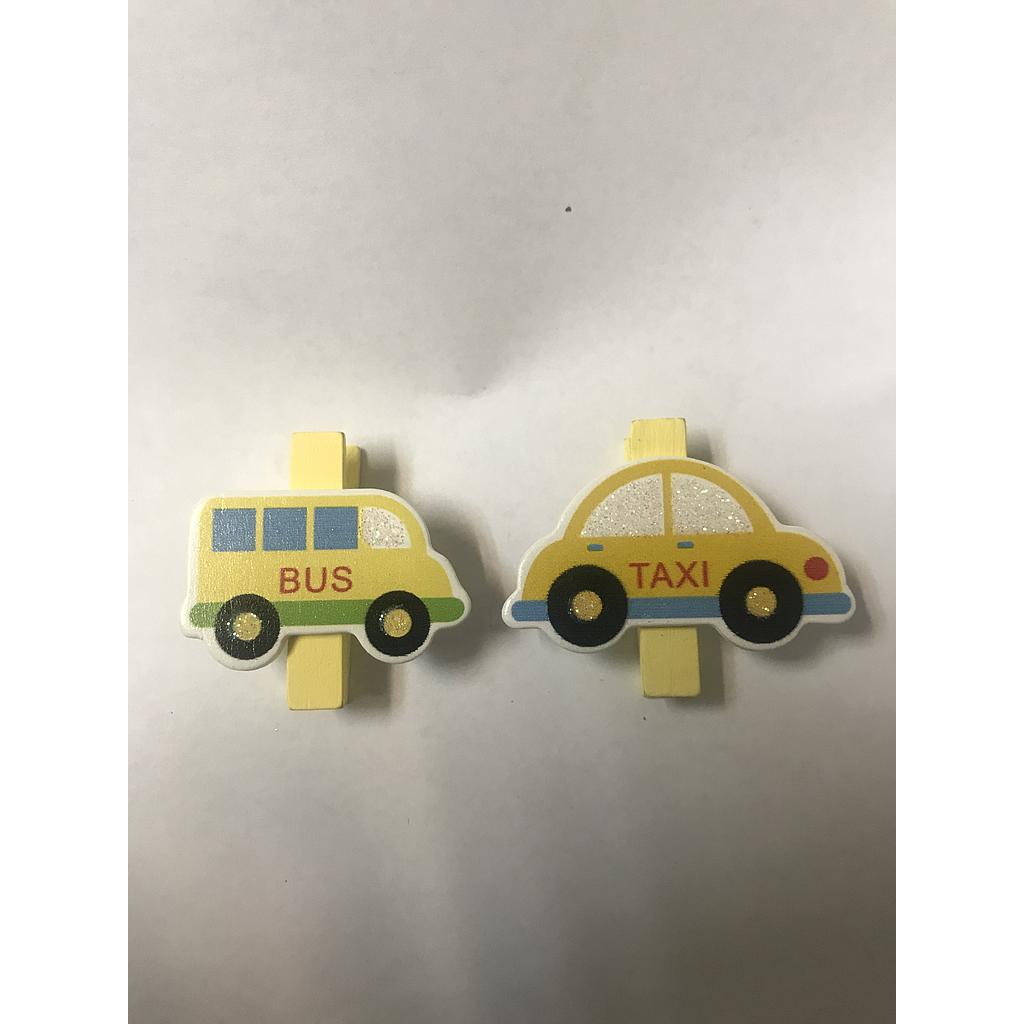 OBJETISTICA PIN BUS/TAXI AMARILLO