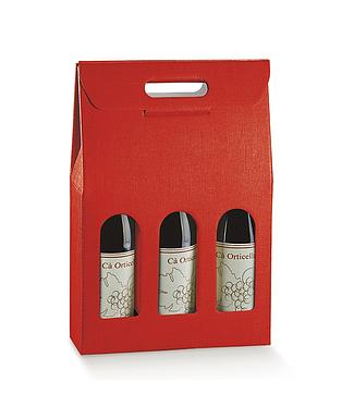 SCATOLA 3 BOT. SETA ROSSO 10.5x3.5x14.5"