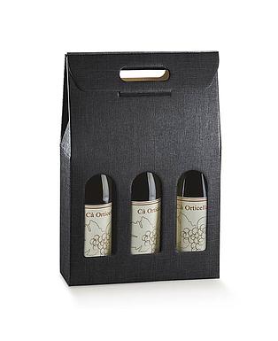 SCATOLA 3 BOT SETA NERO 10.5x3.5x14.5"
