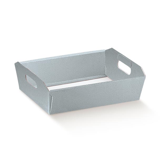 CESTO PELLE GRIGIO 350X260X70