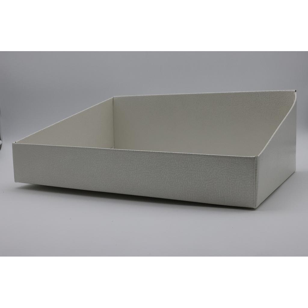 VASSOIO PELLE BIANCO  400X320X150