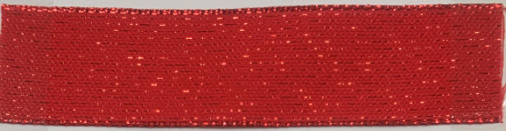 CINTA 1.5"  - 25 YARDAS ROJA CON BRILLO