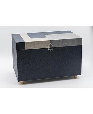 Baúl XX pequeño piel azul 30x15x15