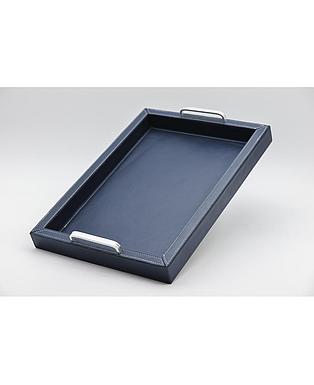 Bandeja mediana piel azul 40x29x4