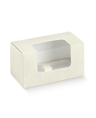 CAJAS PELLE BIANCO 2 CUP CAKES