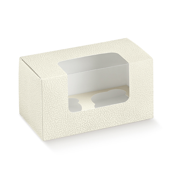 CAJAS PELLE BIANCO 2 CUP CAKES