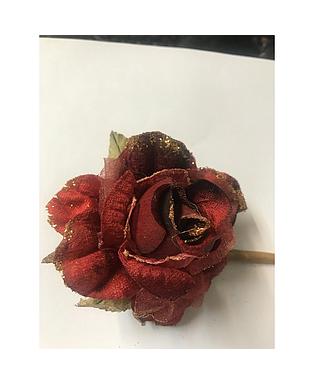 OBJETISTICA FLOR ROJA CON DORADO