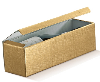 CANTINETTA 1 BOTT. SETA ORO 13.5x3.5x3.5"