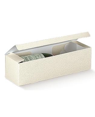 CANTINETTA 1 BOTT. PELLE BIANCO 13.5x3.5x3.5"