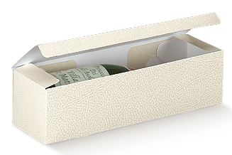 CANTINETTA 1 BOTT. PELLE BIANCO 13.5x3.5x3.5"