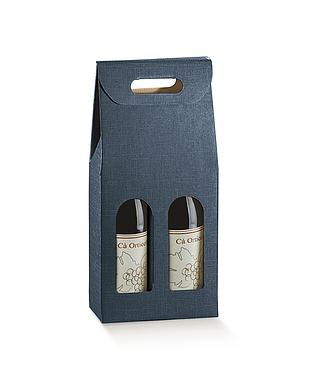 SCATOLA 2 BOT. JUTA BLUE 7x3.5x14.5"