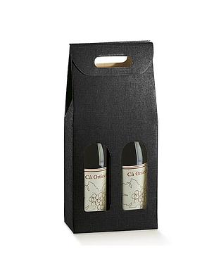 SCATOLA 2 BOT. SETA NERO 7x3.5x14.5"