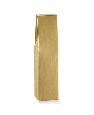 SCATOLA 1 BOT SETA ORO 3.5x3.5x14.5"