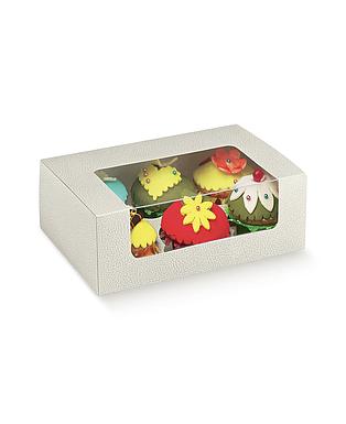 CAJAS PELLE BIANCO 6 CUP CAKES