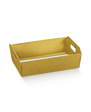 CESTO PELLE ORO 350X260X70