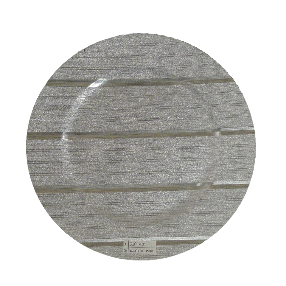 PLATO BASE RAYAS PLATEADO