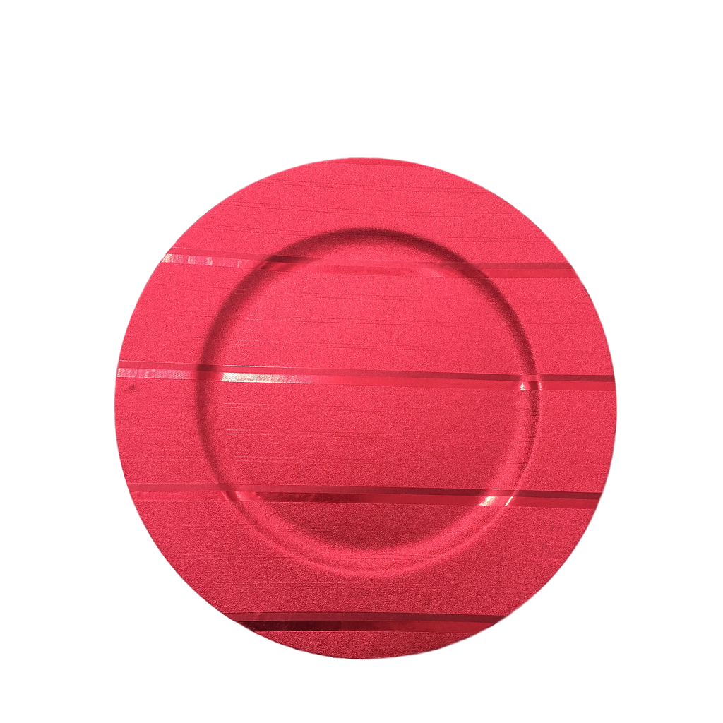 PLATO BASE ROJO RAYAS