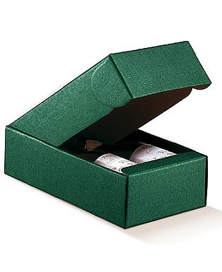 CANTINETTA 2 BOTT. SETA VERDE 13.5x7.5x3.5"