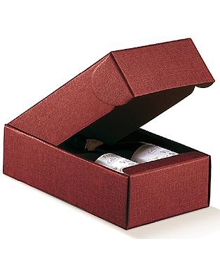 CANTINETTA 2 BOTT. SETA BORDEAUX 13.5x7.5x3.5"
