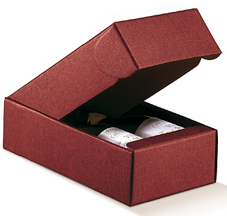 CANTINETTA 2 BOTT. SETA BORDEAUX 13.5x7.5x3.5"