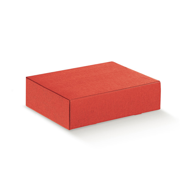 CANTINETTA 3 BOTT. SETA ROSSO 13.5x11x3.5"