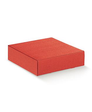 CANTINETTA 4 BOTT. SETA ROSSO 13.5x14.5x3.5"