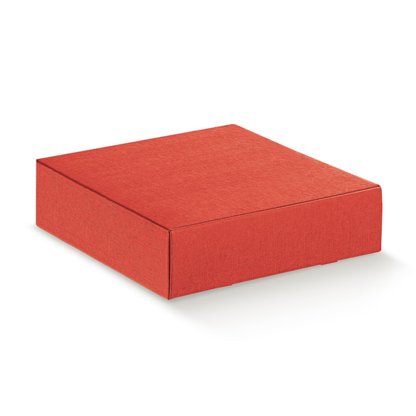 CANTINETTA 4 BOTT. SETA ROSSO 13.5x14.5x3.5"